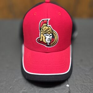 Reebok Red and Black Ottawa Senators Logo Baseball Cap